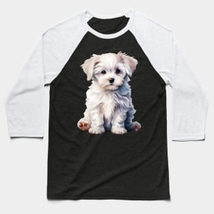 Puppy Maltese Baseball T-Shirt